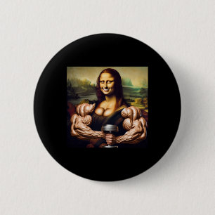 Mona Lisa Bodybuilding Funny Gift 5  6 Cm Round Badge