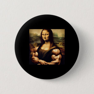 Mona Lisa Bodybuilding Funny Gift  6 Cm Round Badge