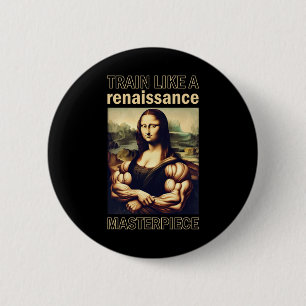 Mona Lisa Bodybuilding Muscle Gym Weightlifting Wo 6 Cm Round Badge
