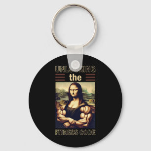 Mona Lisa Bodybuilding Muscle Gym Weightlifting Wo Key Ring