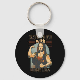 Mona Lisa Bodybuilding Muscle Gym Weightlifting Wo Key Ring
