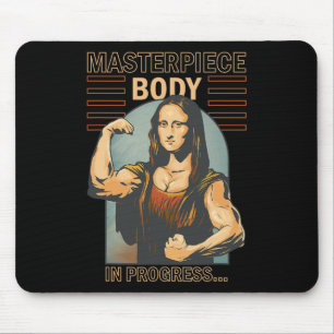 Mona Lisa Bodybuilding Muscle Gym Weightlifting Wo Mouse Pad
