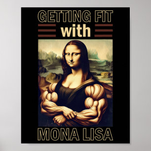 Mona Lisa Bodybuilding Muscle Gym Weightlifting Wo Poster