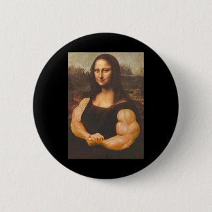 Mona Lisa Bodybuilding Muscle Gym Workout Outfits 6 Cm Round Badge