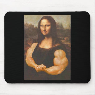 Mona Lisa Bodybuilding Muscle Gym Workout Outfits  Mouse Pad