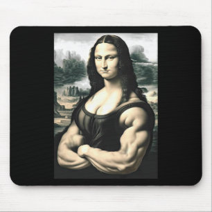 Mona Lisa Bodybuilding Parody Leonardo Da Vinci Me Mouse Pad