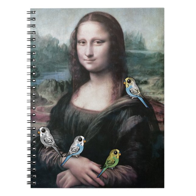 Mona Lisa & Budgies Spiral Notebook (Front)