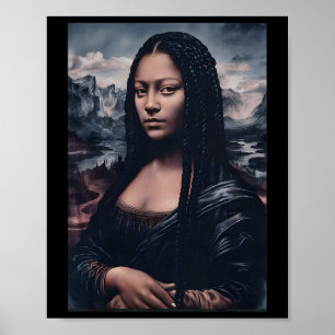 Mona Lisa By Alphaone Black Afro Queen Black Histo Poster