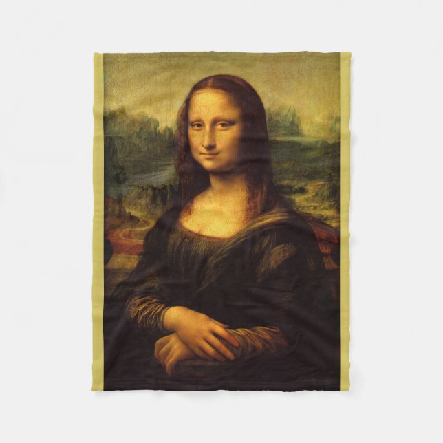 Mona Lisa by Leonardo da Vinci Fleece Blanket (Front)