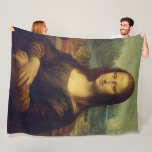 Mona Lisa By Leonardo Da Vinci Fleece Blanket