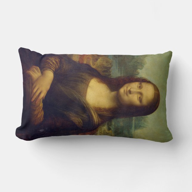 Mona Lisa by Leonardo da Vinci Lumbar Cushion (Front)