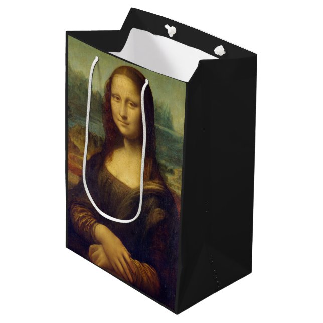 Mona Lisa by Leonardo Da Vinci Medium Gift Bag (Front Angled)