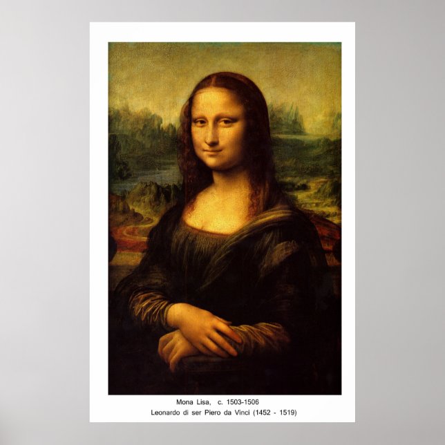 Mona Lisa by Leonardo Da Vinci Poster (Front)