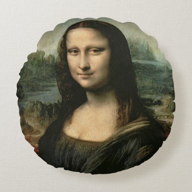 Mona Lisa, c.1503-6 2 Round Cushion (Front)