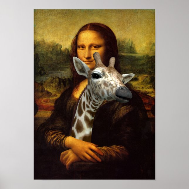 Mona Lisa Cares About Giraffes Poster (Front)