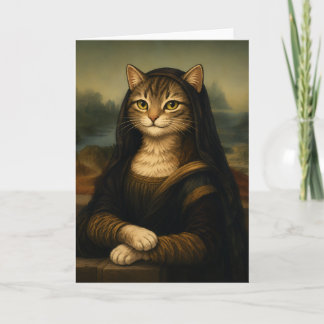 Mona Lisa Cat Parody Renaissance Art Card