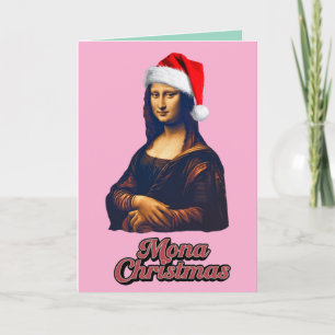 Mona Lisa Christmass Holiday Card
