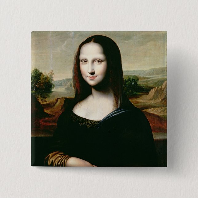 Mona Lisa, copy of the painting by Leonardo da Vin 15 Cm Square Badge (Front)