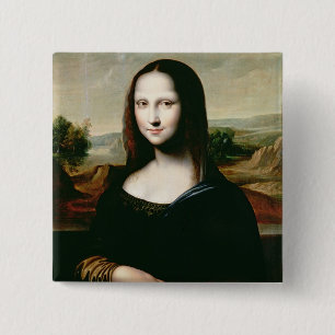 Mona Lisa, copy of the painting by Leonardo da Vin 15 Cm Square Badge