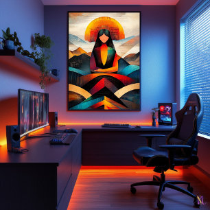 Mona Lisa - Cubist Minimalist Vision Poster