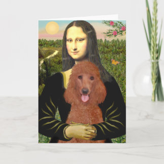 Mona Lisa - Dark Red Standard Poodle #1 Card