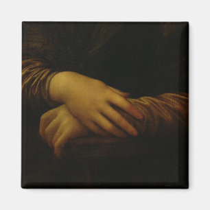 Mona Lisa, detail of her hands, c.1503-06 Magnet