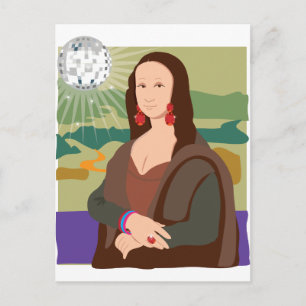 Mona Lisa Disco Lady Postcard