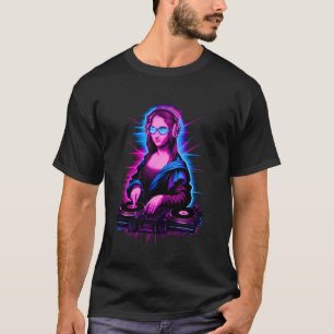 Mona Lisa DJ Techno Trance Rave EDM House Music Fe T-Shirt