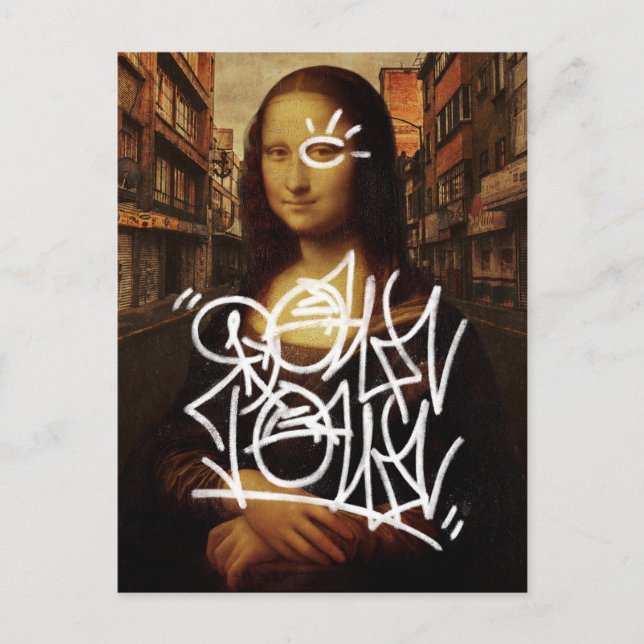 Mona Lisa Downtown Holiday Postcard (Front)