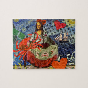 Mona Lisa Fun Zodiac Whimsical  Jigsaw Puzzle