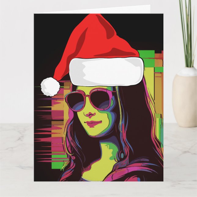 MONA LISA FUNNY CHRISTMAS Greeting Card (Front)