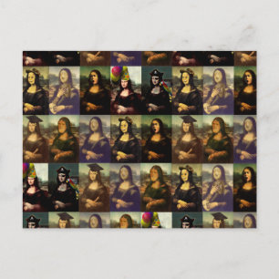 Mona Lisa Funny Face Postcard