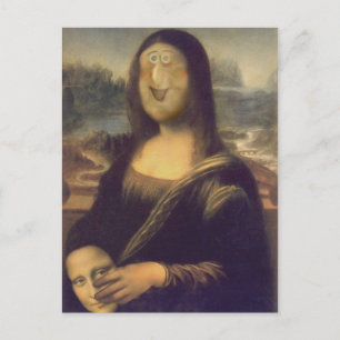 Mona Lisa Funny Face Postcard