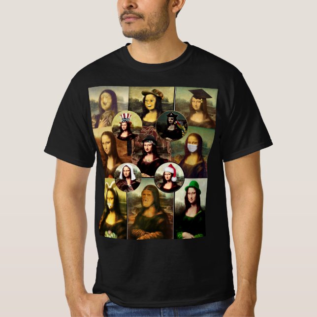 Mona Lisa Funny Face T-Shirt (Front)