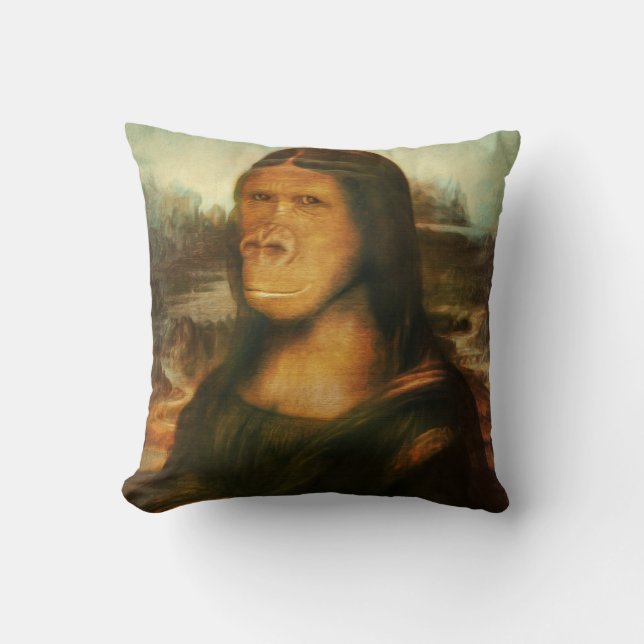 Mona Lisa Gorilla Ape Cushion (Front)