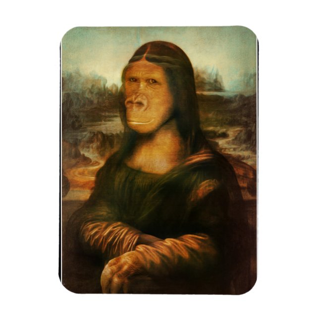 Mona Lisa Gorilla Ape Magnet (Vertical)