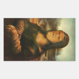 Mona Lisa Gorilla Ape Rectangular Sticker