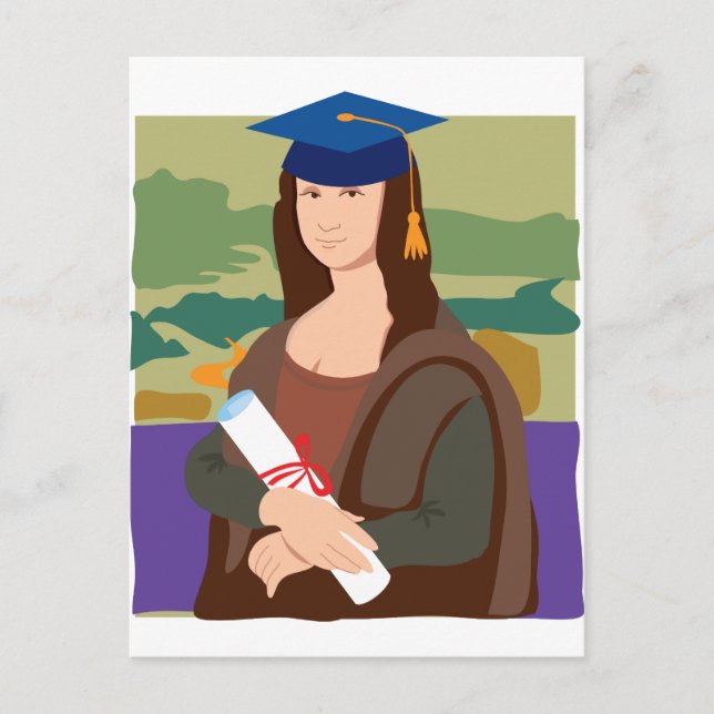 Mona Lisa Graduate Announcement Postcard (Front)