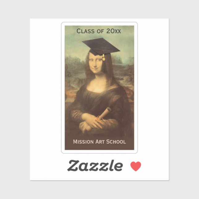 Mona Lisa Graduation Grad Cap (Sheet)