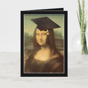 Mona Lisa Graduation Grad Cap Card