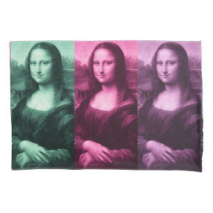 Mona Lisa Green Pink Purple Pillowcase