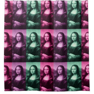 Mona Lisa Green Pink Purple Shower Curtain