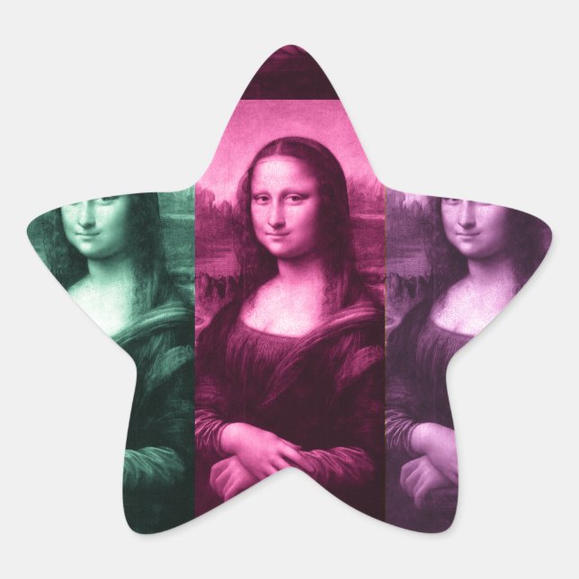 Mona Lisa Green Pink Purple Star Sticker (Front)