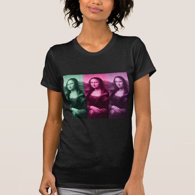 Mona Lisa Green Pink Purple T-Shirt (Front)