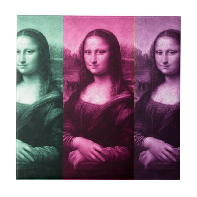 Mona Lisa Green Pink Purple Tile (Front)
