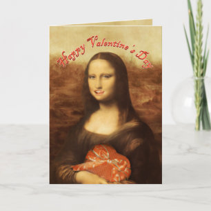 Mona Lisa Heart Valentine's Day Kiss Holiday Card