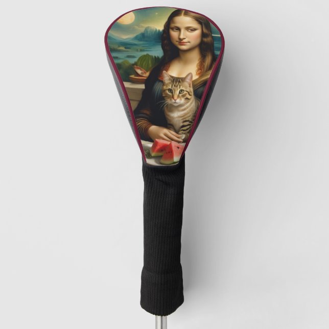 Mona Lisa &her cat  -  Summer vibes \ Golf Head Cover (Front)