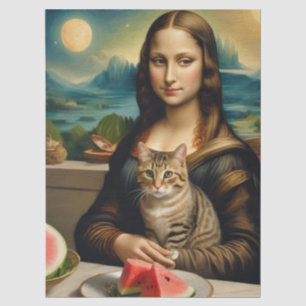 Mona Lisa &her cat  -  Summer vibes \ Tissue Paper