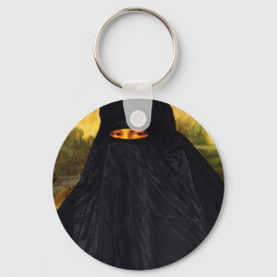 Mona Lisa Hidden Behind Burqa Key Ring