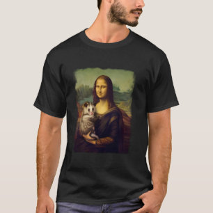 Mona Lisa Holding a Cute Possum Art Parody Paintin T-Shirt